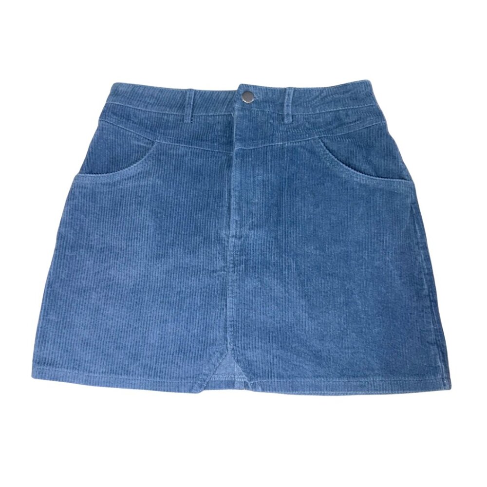 Blue Corduroy Mini Skirt Medium Fashion on Earth